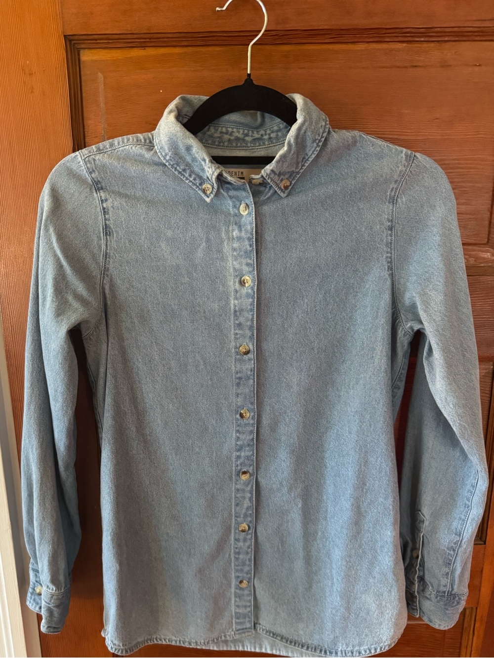 Women’s Petite Denim Button-Down Shirt